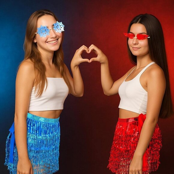 Halloween Fire and Ice Costume Accessories Glasses Skirt Set for Women main image 6